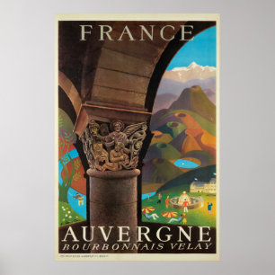 Auvergne, Frankreich, Reiseplakat Poster