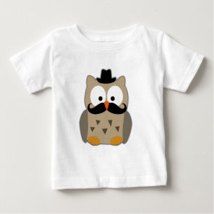 Auwl mit Mustache und Hut Baby T-shirt