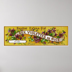 Aux Violettes De Nice Soap Label Paris, Frankreich Poster