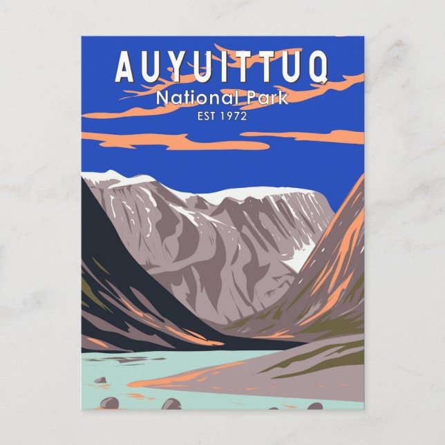 Auyuittuq Nationalpark Kanada Reisen Kunst Vintag Postkarte (Vorderseite)