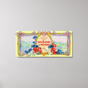 Auz Fleurs D'Alsace Soap LabelParis, Frankreich Leinwanddruck