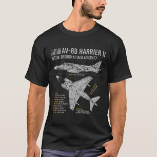 Av-8b Harrier Ii Flugzeug Kriegsflugzeug Flugzeug T-Shirt
