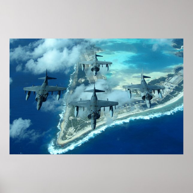 AV-8B Harrier II-Luftfahrzeug Poster (Vorne)