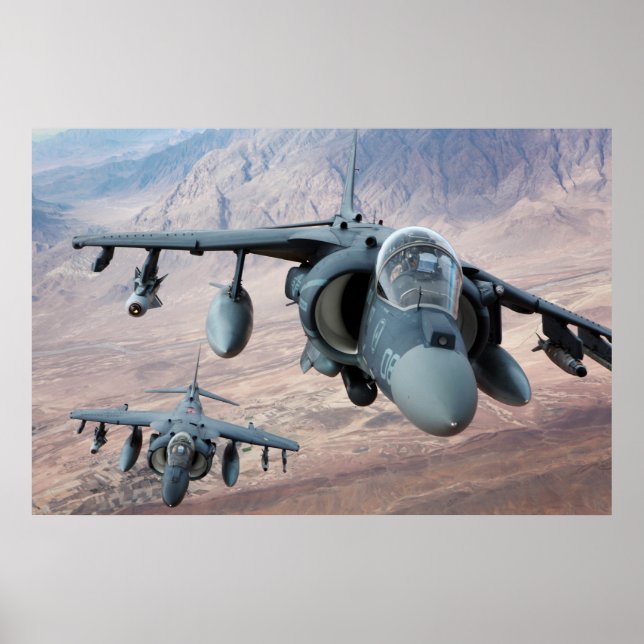 AV-8B Harrier II-Luftfahrzeug Poster (Vorne)