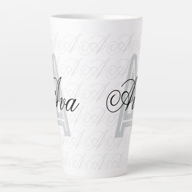 Ava Benutzername Schwarz Weiß Becher Milchtasse (Vorderseite)