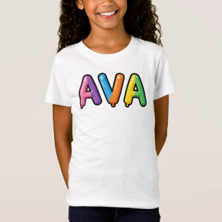 Ava Bunte Blasenbuchstaben Süße Namensgestaltung T-Shirt