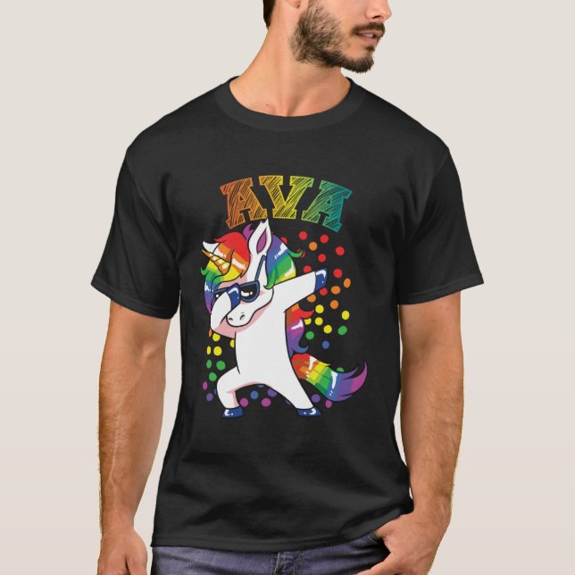 Ava Dabbing Unicorn T-Shirt (Vorderseite)