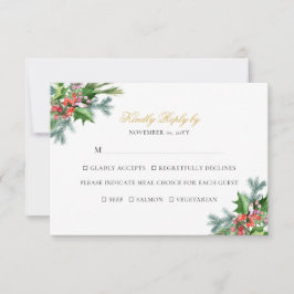 Ava Elegante Weihnachtsgrün RSVP Karte