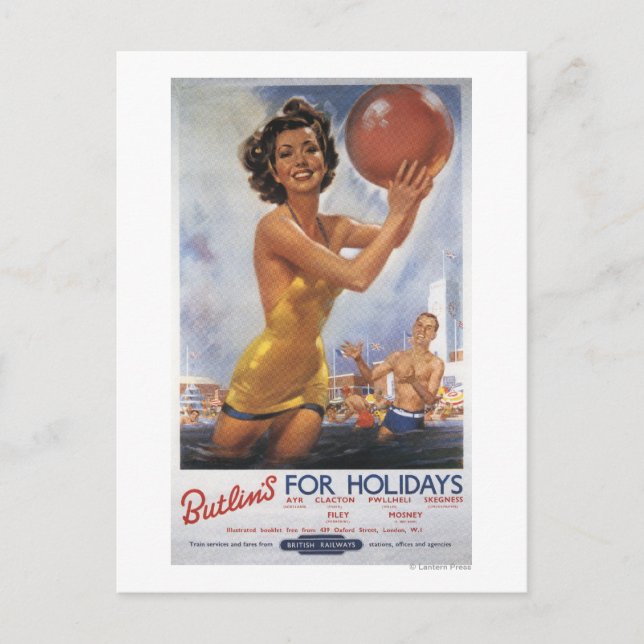Ava Gardner Look-a-Butlin's Camps Postkarte (Vorderseite)