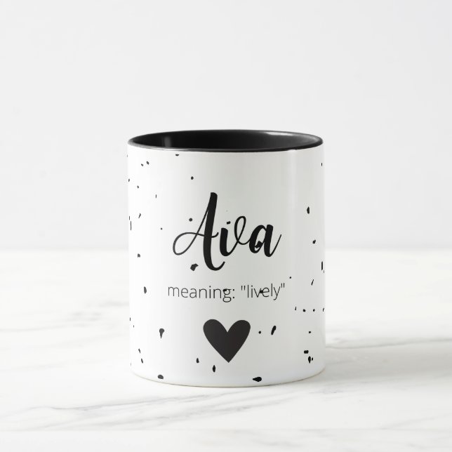 Ava Name bedeutet Mädchen Kinder Frauen Minimal mo Tasse (Zentrum)