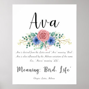 Ava Name Bedeutung Print Poster