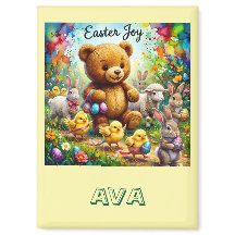 AVA ~ OSTER-TEDDYBÄR Ostergelbküken ~  Magnet