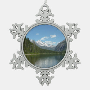 Avalanche Lake I im Glacier-Nationalpark Schneeflocken Zinn-Ornament