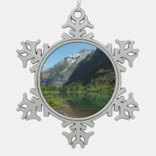 Avalanche Lake II im Glacier-Nationalpark Schneeflocken Zinn-Ornament