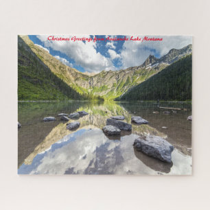 Avalanche Lake Montana.Weihnachtsgrüße Puzzle