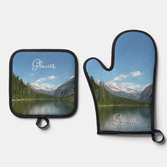 Avalanche See I - Glacier Nationalpark Ofenhandschuh & Topflappen-Set (Vorderseite)