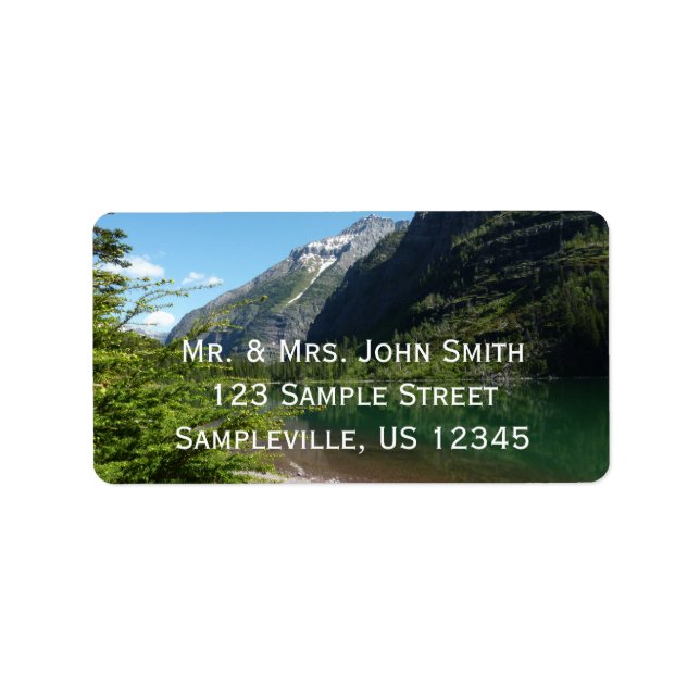 Avalanche See II - Glacier Nationalpark Adressaufkleber (Vorne)