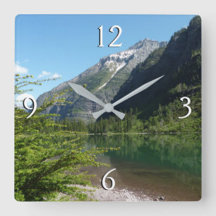 Avalanche See II - Glacier Nationalpark Quadratische Wanduhr