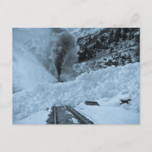 Avalanche Train Tracks Vintag Locmotive Postkarte