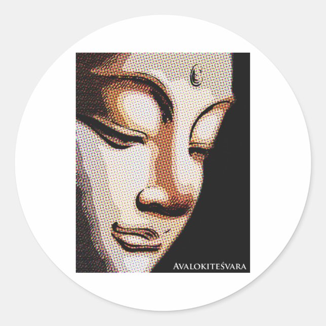 Avalokitesvara Runder Aufkleber (Vorderseite)