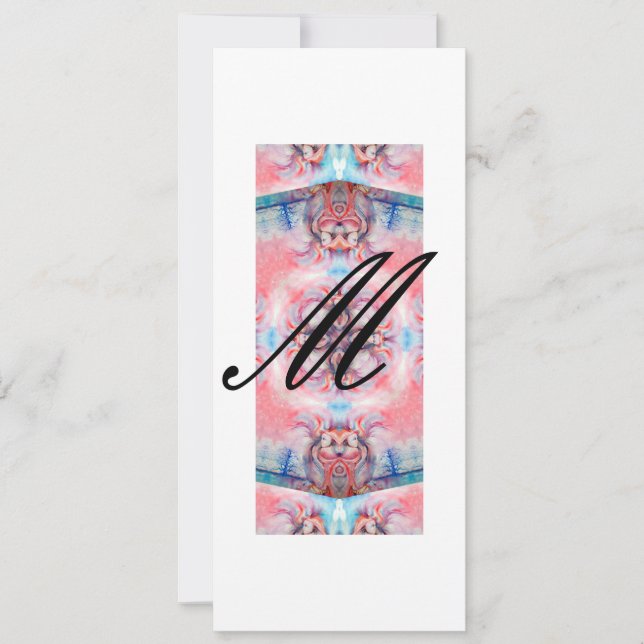 AVALON Abstrakt Monogramm Pink Lila Einladung (Vorderseite)