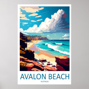 Avalon Beach Vintage Reiseposter Ski National Poster