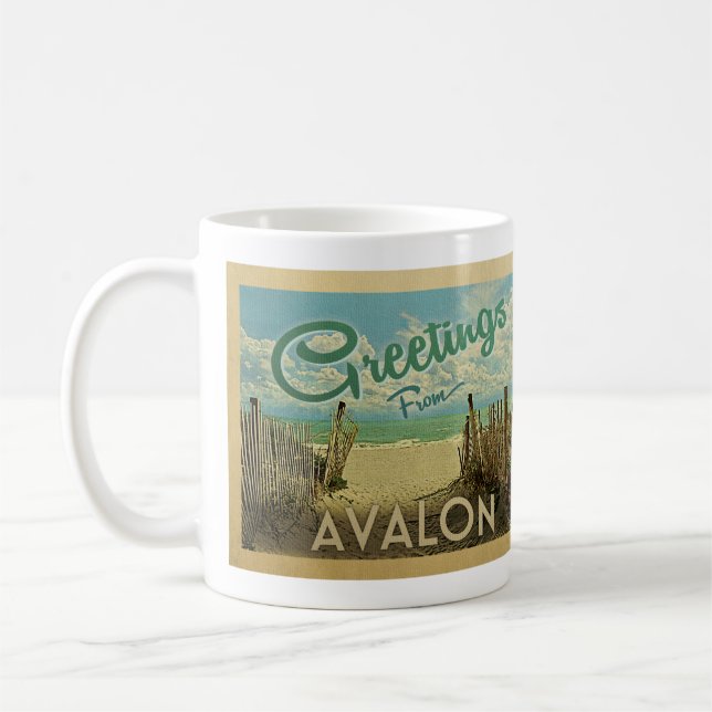 Avalon Beach Vintage Travel Kaffeetasse (Links)
