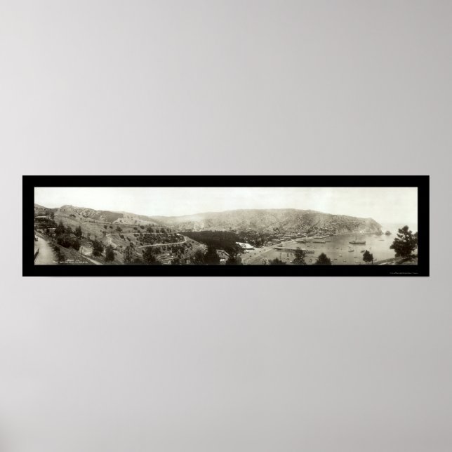 Avalon, CA Catalina Island Foto 1910 Poster (Vorne)