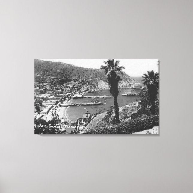 Avalon, CA Santa Catalina Island Aussicht auf Hafe Leinwanddruck (Vorderseite)
