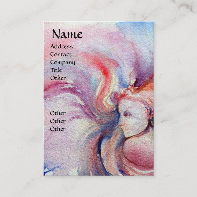 AVALON / Magie und Mystery Pink Blue Fantasy Visitenkarte (Vorderseite)