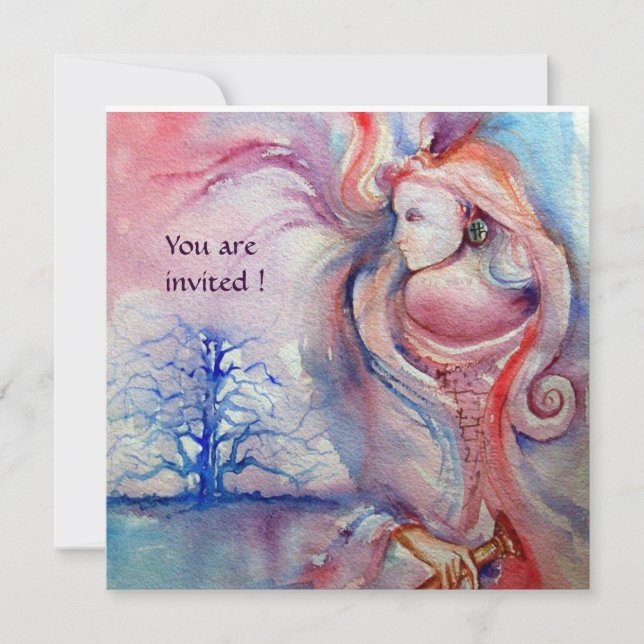 AVALON Magie und Mystery soft pink blau Einladung (Vorderseite)