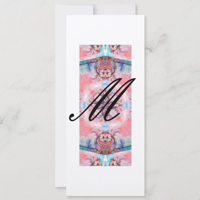 AVALON Monogramm 2, rosa, lila metallisches CHAMPA Einladung (Vorderseite)