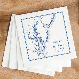 Avalon New Jersey Karte Elegant Wedding Serviette