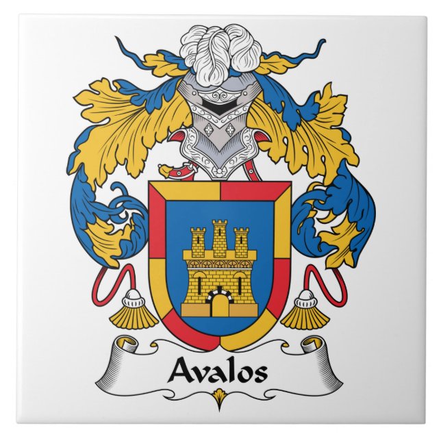 Avalos Familienwappen Fliese (Vorderseite)