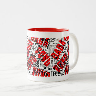 AVANT GARDE 1922 DADA ART TEXT DESIGN ZWEIFARBIGE TASSE