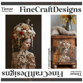 Avant-Garde Gothic Elegant Bride A7R Decoupage Seidenpapier