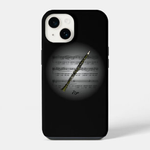 Avant Garde ~ Klarinette auf Globe mit Notenmusik iPhone 14 Hülle