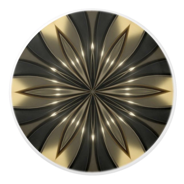 Avant-Garde ~ Metallische Blume Knob 02 ~ Keramikknauf (Vorderseite)