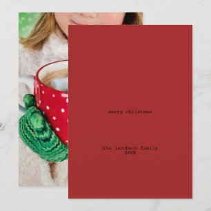 Avant-Garde Red Minimalistisch Frohe Weihnachtsfei Feiertagskarte