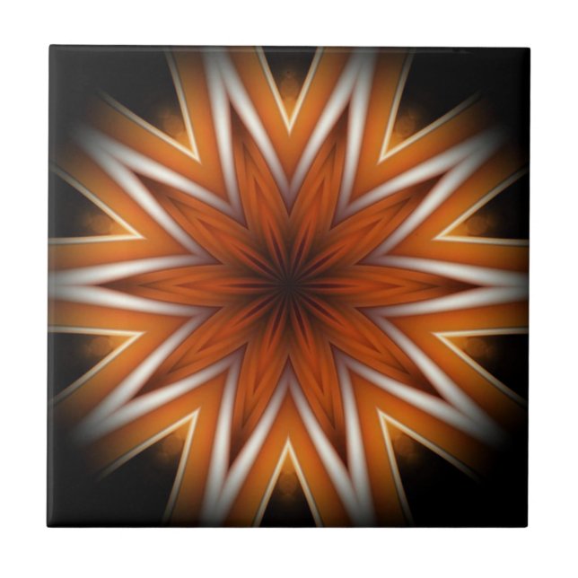 Avant-Garde ~ Sternexplosion Russet und Black 0211 Fliese (Vorderseite)