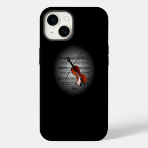 Avant Garde ~ Violine auf Globus mit Notenblatt ~ iPhone 14 Hülle