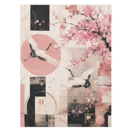 Avantgarde-Sakura- und Kranichharmonie Tischdecke