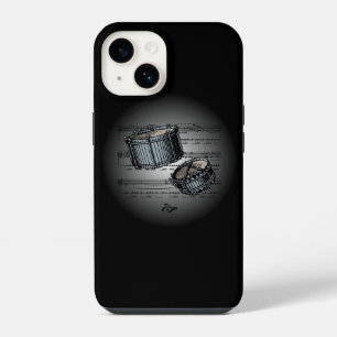 Avantgarde, Snare-Trommeln auf dem Globus mit Note iPhone 14 Hülle
