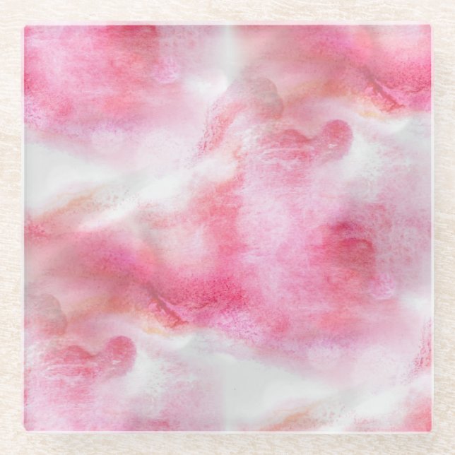 Avantgardehintergrund-Handfarbe der Kunst rote Glasuntersetzer (Vorderseite)