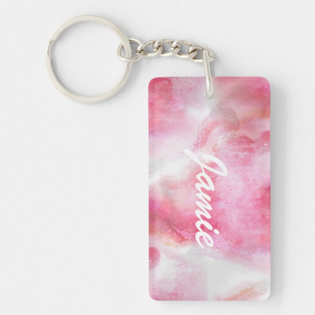 Avantgardehintergrund-Handfarbe der Kunst rote Schlüsselanhänger (Vorderseite)