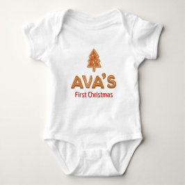 Ava's Erstes Weihnachtskuchen Personalisiert Baby Strampler