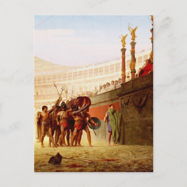 Ave Caesar von Jean-Leon Gerome Postkarte (Vorderseite)