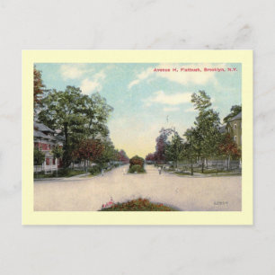 Ave. H, Flatbush, Brooklyn, New York Vintag Postkarte
