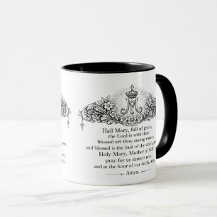 Ave Maria Gebet Englisch & Latein Katholisch Tasse