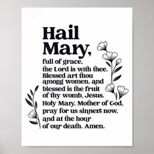 Ave Maria Gebet Marianische Blume Christlich Geseg Poster